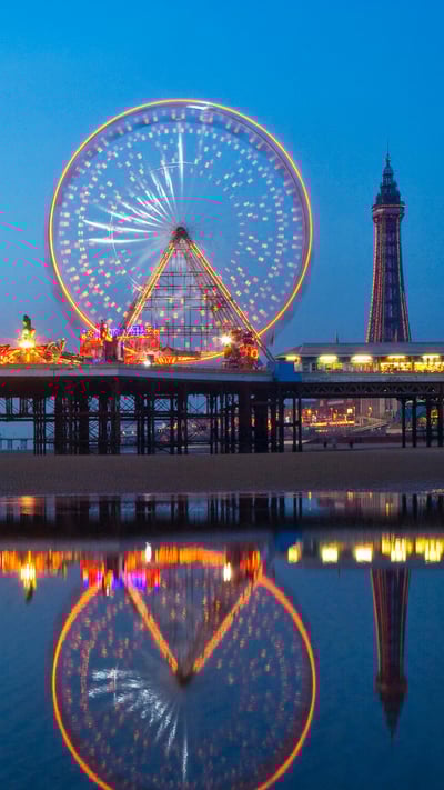 Blackpool Pier and Tower illuminations, England (© Premium/UIG/Getty Images) mobile wallpaper