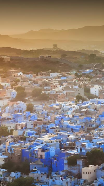 The Blue City of Jodhpur, India (© cinoby/Getty Images) mobile wallpaper