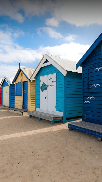 Bathing boxes at Brighton Beach, Melbourne, Victoria, Australia (© Prasit photo/Getty Images) mobile wallpaper