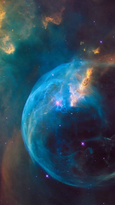 Bubble Nebula (NGC 7635) (© NASA, ESA, and the Hubble Heritage Team STScI/AURA) mobile wallpaper
