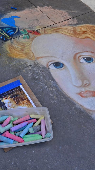 Street art from the Pasadena Chalk Festival 2013, California (© WENN US/Alamy) mobile wallpaper