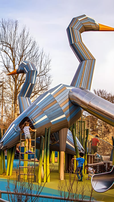 Chapman Adventure Playground in the Gathering Place, Tulsa, Oklahoma (© Susan Vineyard/Alamy) mobile wallpaper