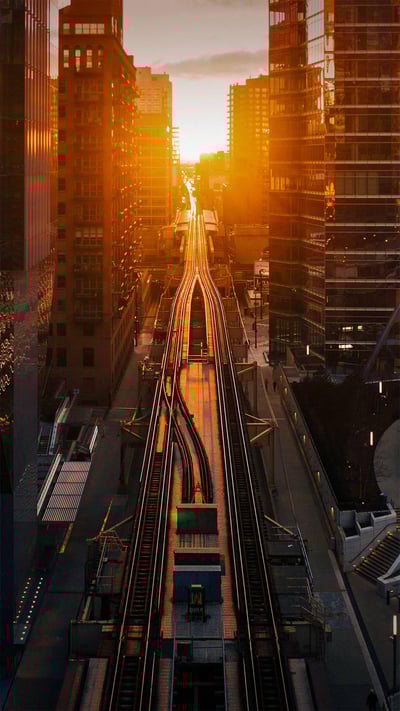Chicagohenge sunset, Chicago, Illinois (© Razvan Sera/Amazing Aerial Agency) mobile wallpaper