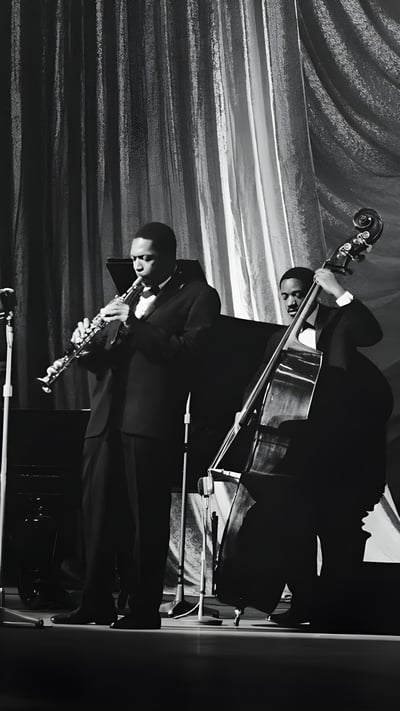 Jazz saxophonist John Coltrane and band performing in 1961 in London, England (© Popperfoto/Getty Images) mobile wallpaper