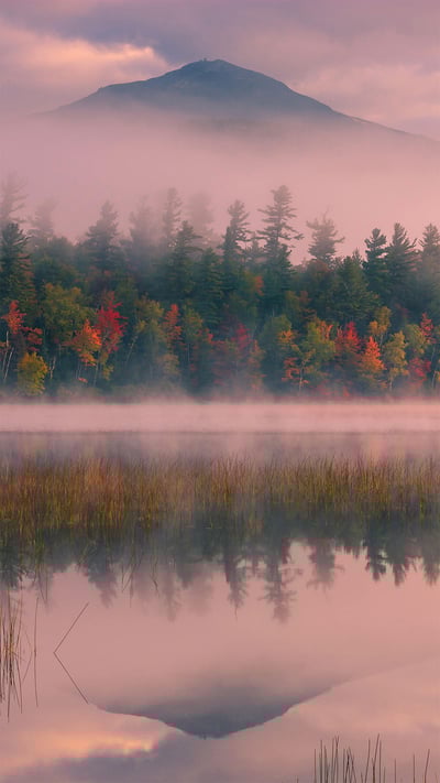 Connery Pond and Whiteface Mountain in New York state (© Henk Meijer/Alamy) mobile wallpaper