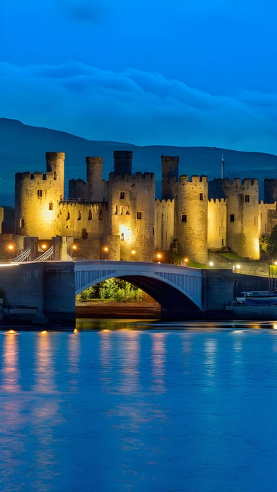 Conwy Castle looking over the River Conwy, Wales (© David Chapman/Alamy) mobile wallpaper