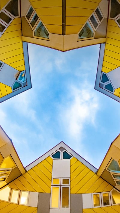 Cube houses in Rotterdam, the Netherlands (© Don Mennig/Alamy) mobile wallpaper