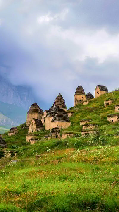 Necropolis near Dargavs, North Ossetia, Russia (© Yakov Oskanov/Shutterstock) mobile wallpaper