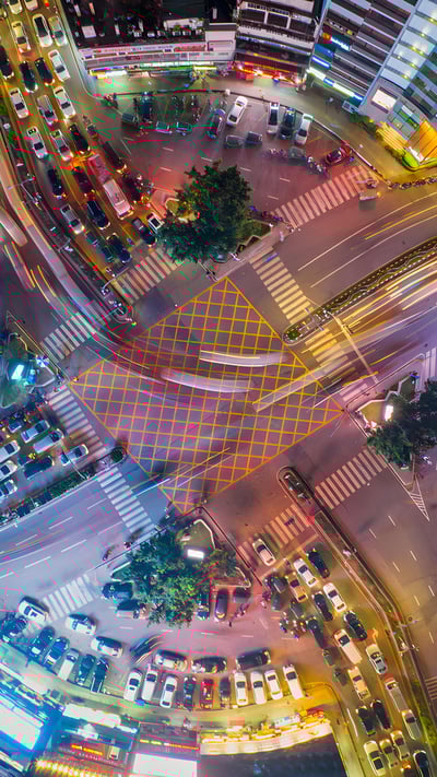 Aerial view of an intersection in Dhaka, Bangladesh (© Azim Khan Ronnie/Amazing Aerial Agency) mobile wallpaper