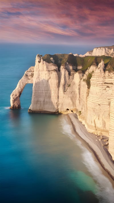 L’aiguille et la Porte d’Aval, falaises d’Étretat, Normandie (© Luis Henrique Boucault/Getty Images) mobile wallpaper