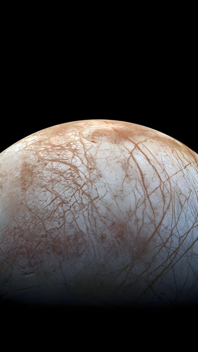 Jupiter's icy moon Europa (© NASA/JPL-Caltech/SETI Institute) mobile wallpaper