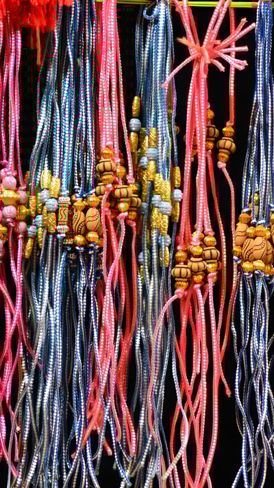 Rakhi or sacred thread of different types and colors (© Ritesh Shukla/Pacific Press/LightRocket via Getty Images) mobile wallpaper