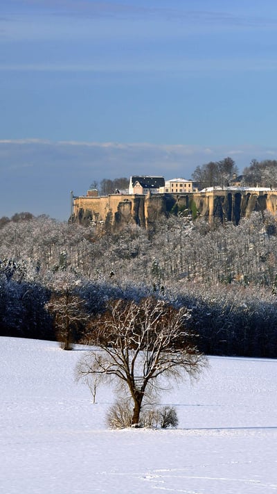 Festung Königstein, Sächsische Schweiz, Deutschland (© Bildagentur-online/Exss/Alamy) mobile wallpaper