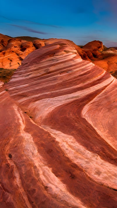 Fire Wave, a rock formation in Valley of Fire State Park, Nevada (© Clint Losee/Tandem Stills + Motion) mobile wallpaper