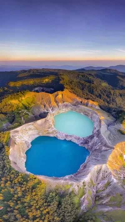 Volcanic crater lakes on Kelimutu, Flores, Indonesia (© Shane P. White/Minden Pictures) mobile wallpaper
