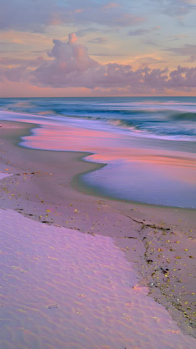 Beach at sunrise, Gulf Islands National Seashore, Florida (© Tim Fitzharris/Minden Pictures) mobile wallpaper