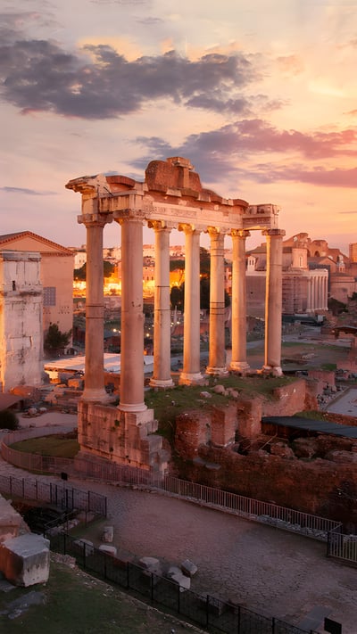 The Temple of Saturn in the Roman Forum, Rome, Italy (© Nico De Pasquale Photography/Getty Images) mobile wallpaper