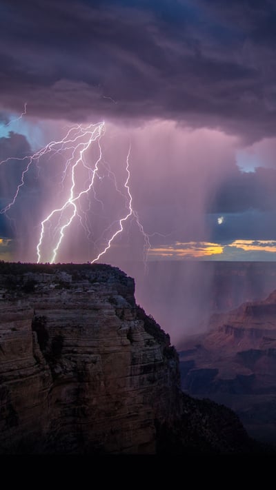 Grand Canyon National Park during a thunderstorm, Arizona (© spkeelin/Getty Images) mobile wallpaper