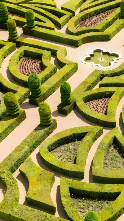 Formal garden at Château de Villandry, Loire Valley, France (© Mint Images/Getty Images) mobile wallpaper