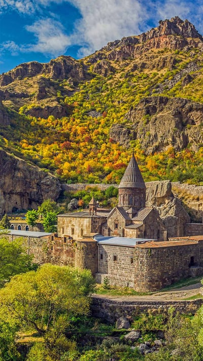 Monastery of Geghard, Armenia (© traumlichtfabrik/Getty Images) mobile wallpaper
