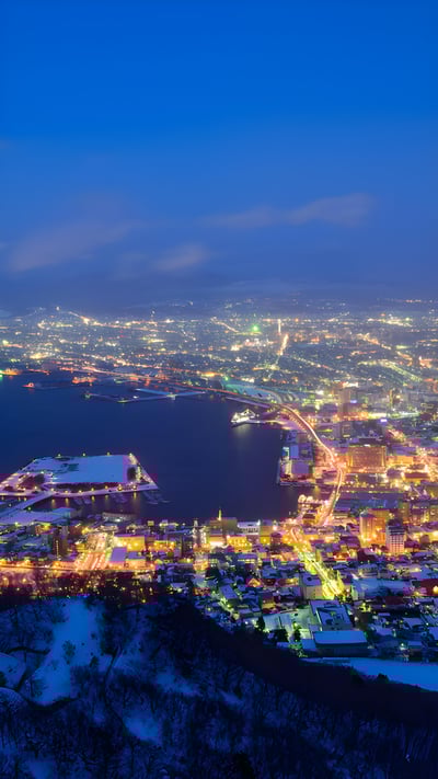 函館山から見る夜景, 北海道 函館市 (© Hiro1775/Getty Images) mobile wallpaper