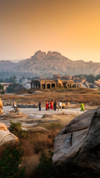 Temples on Hemakuta Hill, Hampi, Karnataka, India (© Images of india/Alamy) mobile wallpaper