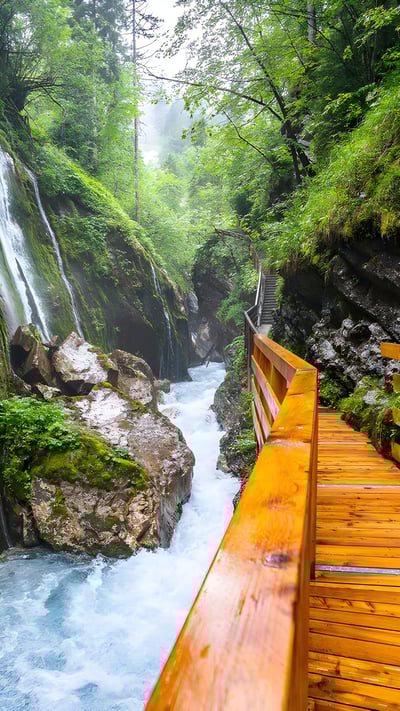 Waterfall at Wimbachklamm Gorge, Bavaria, Germany (© EyeEm Mobile GmbH/Getty Images) mobile wallpaper