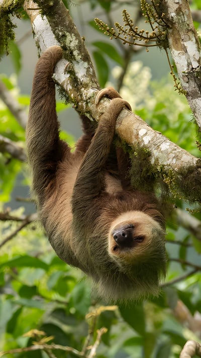 A Hoffmann's two-toed sloth in Ecuador (© Murray Cooper/Minden Pictures) mobile wallpaper