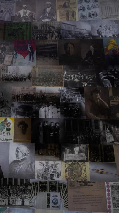 A section of a large mosaic of Ida B. Wells displayed at Union Station in Washington, DC, in August 2020 (© Manuel Balce Ceneta/AP Photo) mobile wallpaper