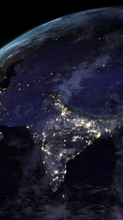 Earth at night (© NASA) mobile wallpaper