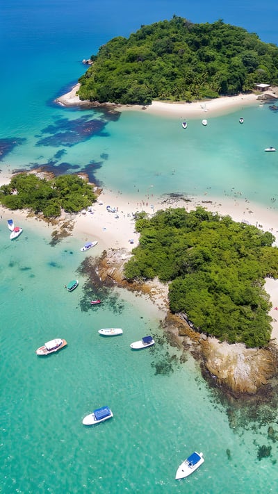 Vista aérea da Ilha Cataguás em Angra dos Reis, Rio de Janeiro (© R.M. Nunes/Alamy Stock Photo) mobile wallpaper