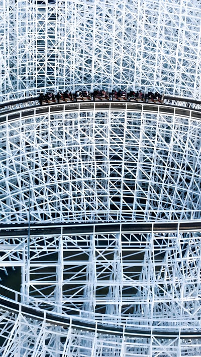 Roller coaster in Nagashima Spa Land, Mie prefecture, Japan (© Japanese amateur photographer/Getty Images) mobile wallpaper