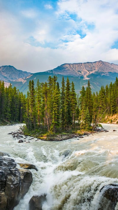 Sunwapta Falls in Jasper National Park, Canada (© Schroptschop/Getty Images) mobile wallpaper