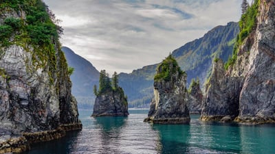 Rugged peaks and wild waters