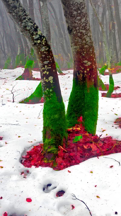 Trees on the northern slope of Mount Khomyak in the Carpathian Mountains, Ukraine (© panaramka/Getty Images) mobile wallpaper