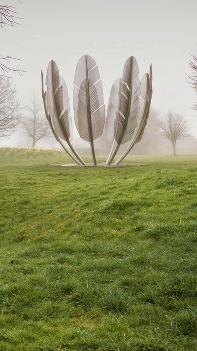 The sculpture 'Kindred Spirits' by Alex Pentek in Bailick Park, Midleton, County Cork, Ireland (© David Creedon/Alamy Live News/Alamy) mobile wallpaper