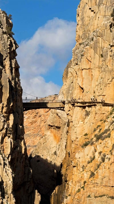 Visitors on El Caminito del Rey in the province of Málaga, Spain (© Ken Welsh/Alamy) mobile wallpaper