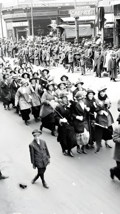 Amalgamated Clothing Workers of America in a Labor Day parade, May 1915, Chicago (© Chicago Sun-Times/Chicago Daily News collection/Chicago History Museum/Getty Images) mobile wallpaper