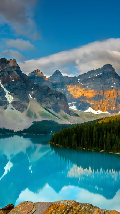 Moraine Lake in Banff National Park, Alberta, Canada (© Schroptschop/Getty Images) mobile wallpaper