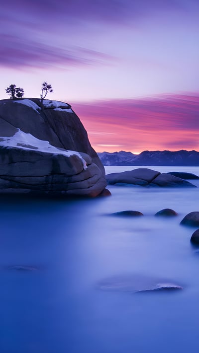 Bonsai Rock, Lake Tahoe, Nevada (© Jim Patterson/Tandem Stills + Motion) mobile wallpaper