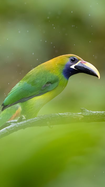 Blue-throated toucanet, Los Quetzales National Park, Costa Rica (© Oscar Dominguez/Tandem Stills + Motion) mobile wallpaper