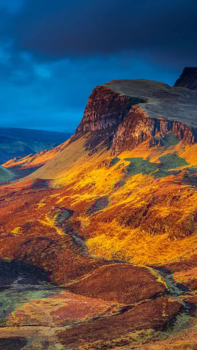 Loch Leum na Luirginn and Loch Cleat seen from the Quiraing, Isle of Skye, Scotland, U.K. (© Sebastian Wasek/Sime/eStock Photo) mobile wallpaper