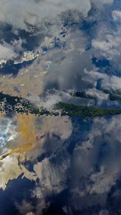 Aerial of the Amazon River Basin near Manaus, Brazil (© Art Wolfe/Danita Delimont) mobile wallpaper