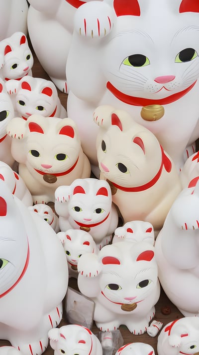 豪徳寺の招き猫, 東京都 (© Maria S./Alamy Stock Photo) mobile wallpaper