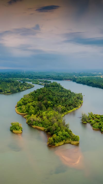 Aerial view of mangrove islands near Kundapura, Karnataka (© Amith Nag Photography/Getty Images) mobile wallpaper