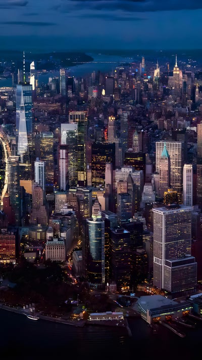 Aerial view of Manhattan, New York City (© Wojtek Zagorski/Getty Images) mobile wallpaper