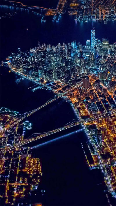 Lower Manhattan in New York City (© New York On Air/Offset/Shutterstock) mobile wallpaper