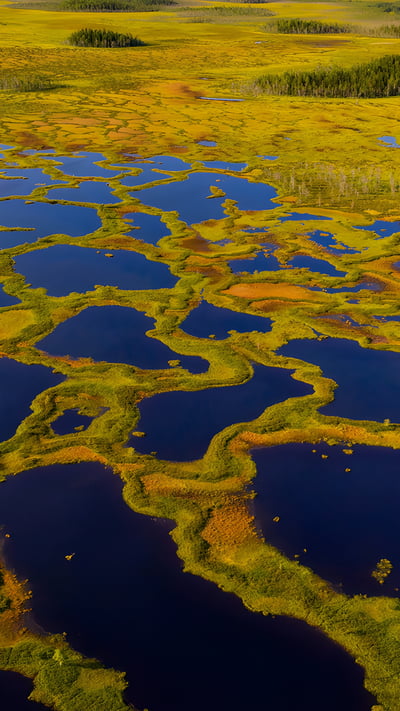 Aerial view of peatland in Martimoaapa Mire Reserve, Finland (© romikatarina/Shutterstock) mobile wallpaper