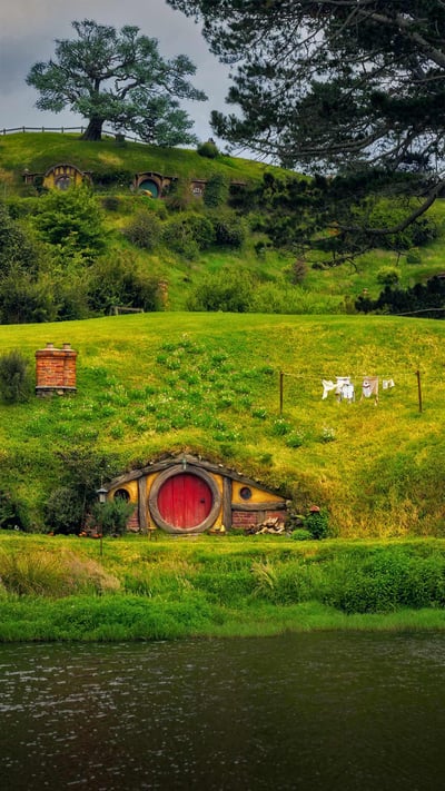 Hobbiton, near Matamata, North Island, New Zealand (© 500px Asia/Getty Images) mobile wallpaper