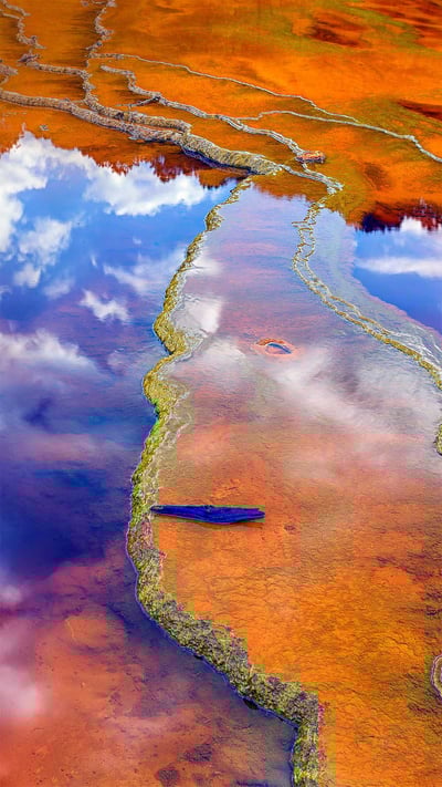 Mineral-laden water in the Rio Tinto, Minas de Riotinto mining area, Huelva province, Andalusia, Spain (© David Santiago Garcia/Getty Images) mobile wallpaper
